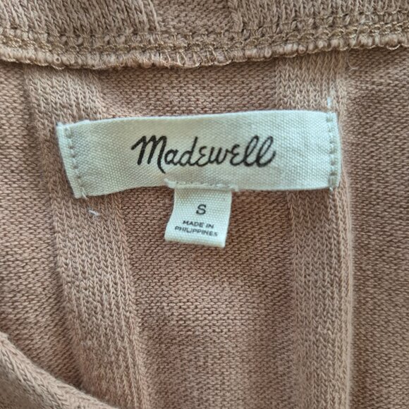 Madewell Ribbed Sweater-Knit Cardigan Faded Earth Tan Sz. Small - Picture 4 of 7